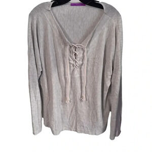 Jac Parker Women’s Lace Up Pullover Sweater Size Large
